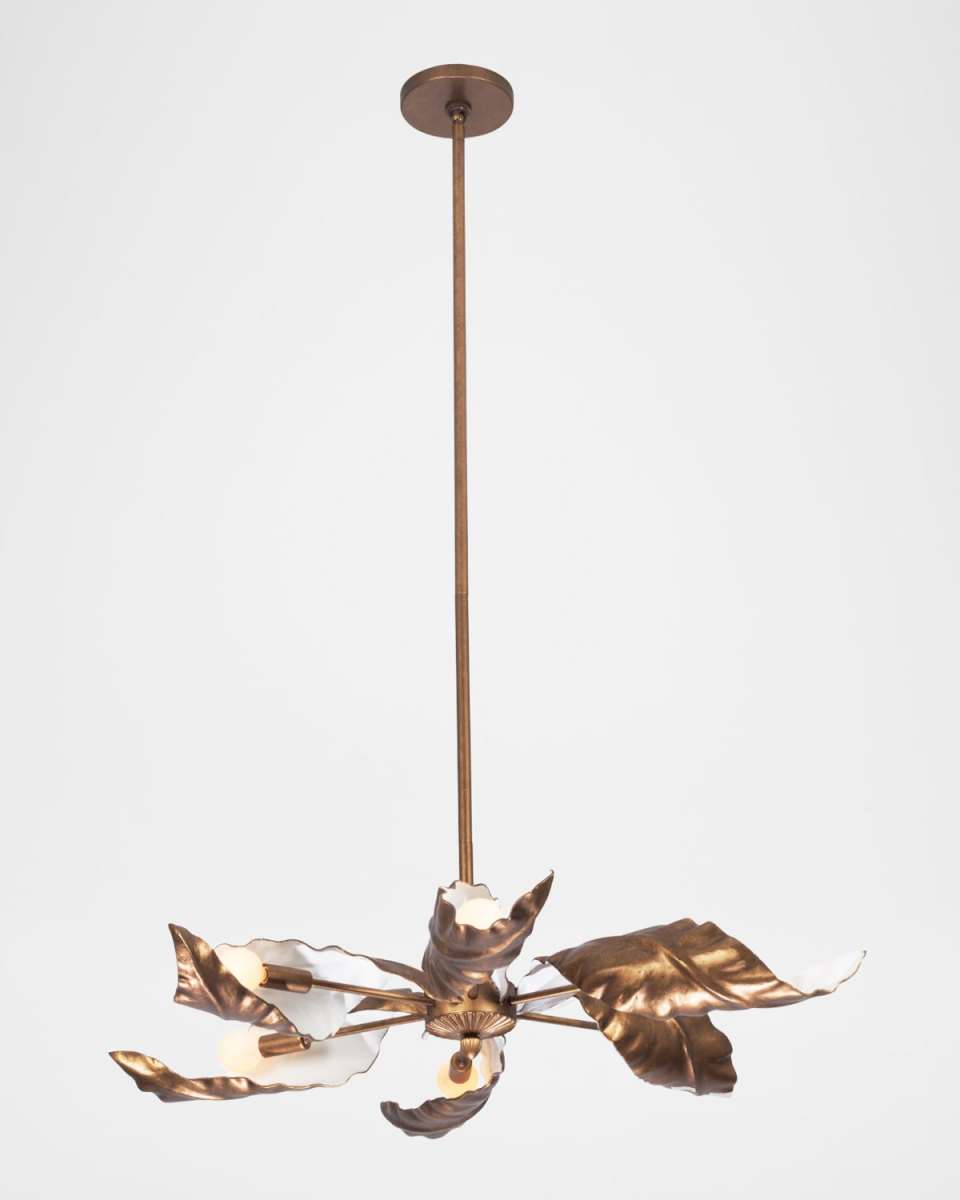 Spira 36" Pearlized Antique 6-Light Chandelier